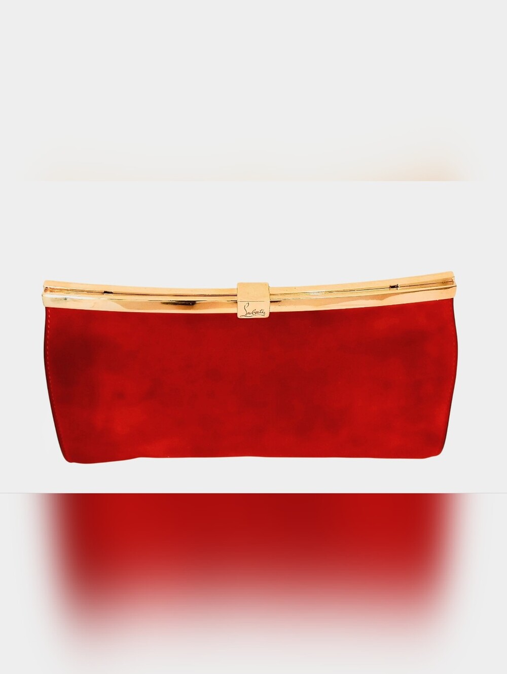 Christian Louboutin Palmette Clutch in Red Suede - Picture 7 of 16